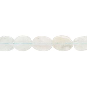 Aquamarine 1pkg1, hand-cut flat oval bead 14 inch 9x7mm-11x8mm