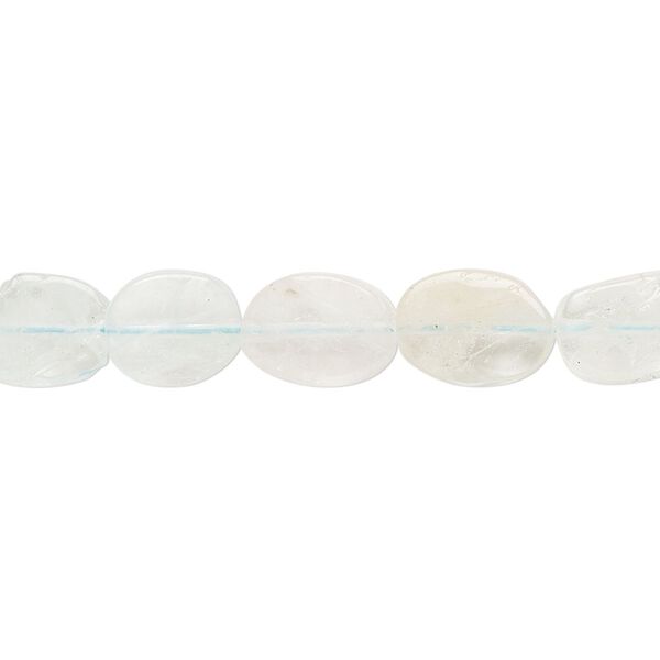 Aquamarine 1pkg1, hand-cut flat oval bead 14 inch 9x7mm-11x8mm image number 0