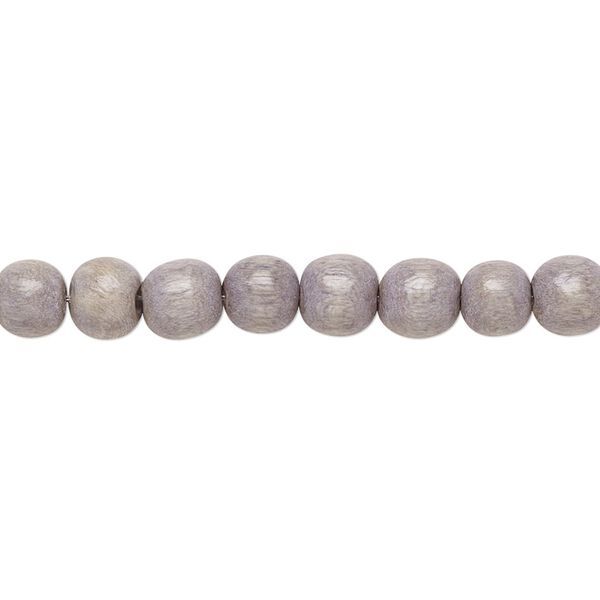 Bead, Taiwanese cheesewood (dyed / waxed), grey, 5-6mm round. Sold per pkg of (2) 15-1/2" to 16" strands. image number 0