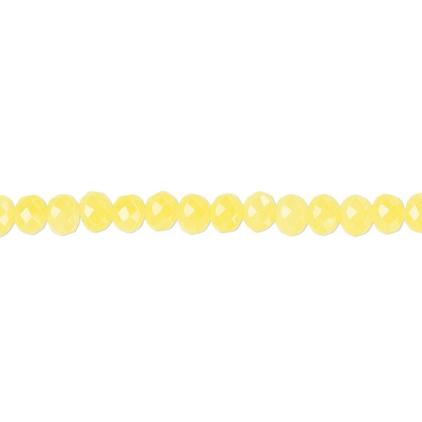 Bead 1pk light yellow frosted, Celestial Crystal® 4x3mm rondelle 15.5-16 inch image number 0