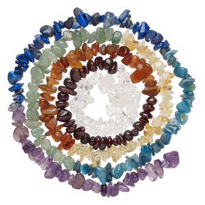 Multi-gemstone 1pkg1, chip bead 32 inch small to medium