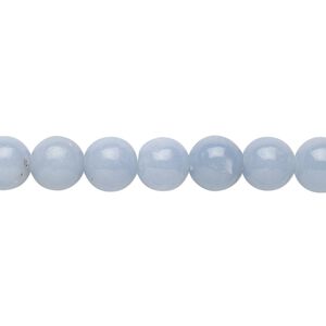 Angelite 1pkg1, round bead 15.5-16 inch 8mm