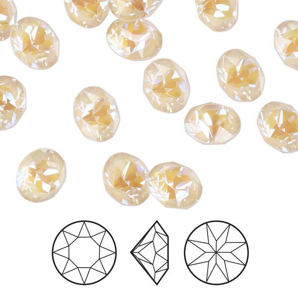 Chaton 6pk crystal ivory cream DeLite, Crystal Passions® 8.16-8.41mm round SS39 1088 image number 0