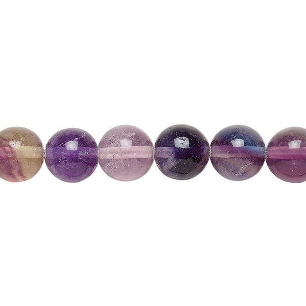 Bead, rainbow fluorite (natural), 8mm round, B grade, Mohs hardness 4. Sold per 15-1/2" to 16" strand. image number 0