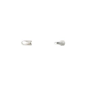 Cord end, fold-over, sterling silver, 5x2mm round, 1.5mm inside diameter. Sold per pkg of 10.