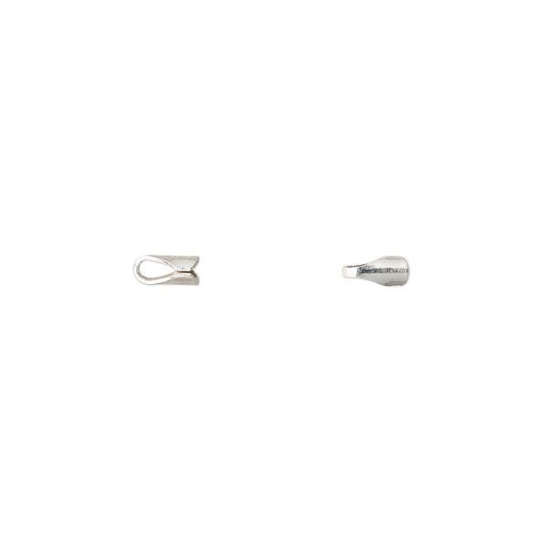 Cord end, fold-over, sterling silver, 5x2mm round, 1.5mm inside diameter. Sold per pkg of 10. image number 0