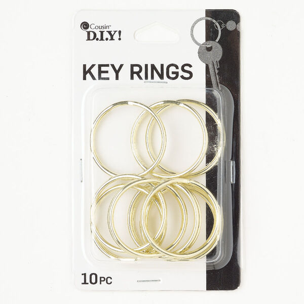 Steel 1pkg10, round split ring gold-finished 32mm image number 0