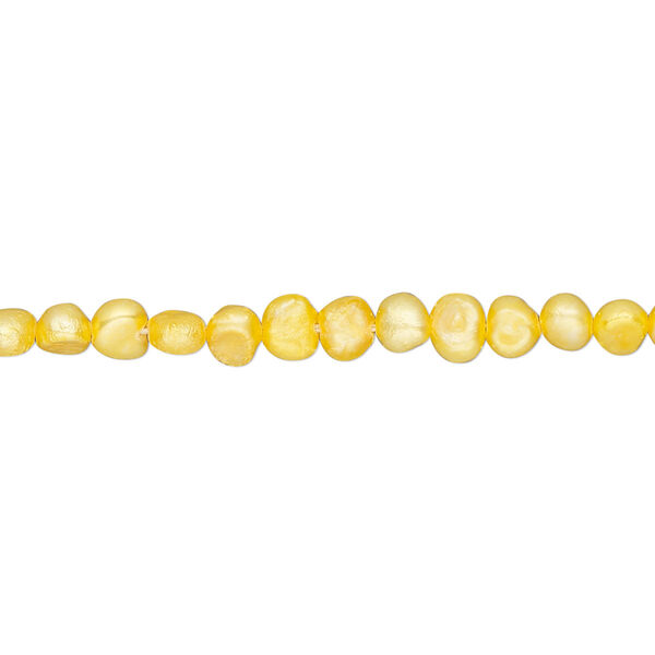 Pearl, cultured freshwater pearl (dyed), burnt umber, 3-4mm flat-sided potato, D grade, Mohs hardness 2-1/2 to 4. Sold per 15-inch strand, approximately 105 beads. image number 0