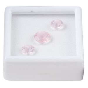 Rose quartz 1pkg3, hand-cut faceted round gem natural 8mm / 10mm