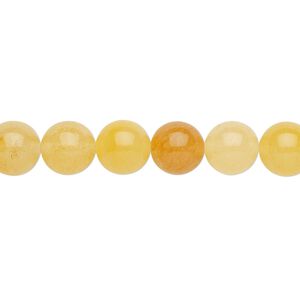 Golden "jade" 1pkg1, round bead natural 15.5-16 inch 8mm