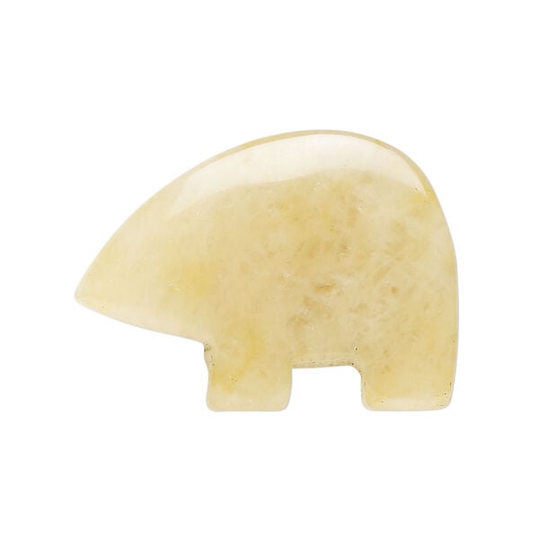 Golden "jade" 1pkg1, top-drilled and half-drilled Zuni-style bear focal natural, 28x19mm-33x27mm light to medium image number 2