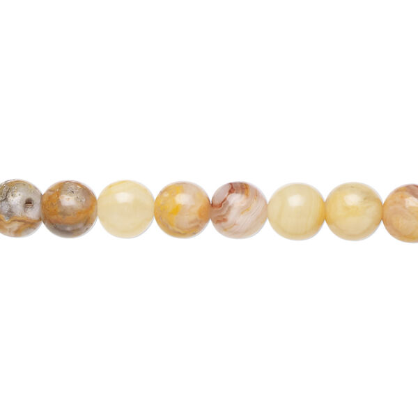 Bead, crazy lace agate (natural), 6mm round, B grade, Mohs hardness 6-1/2 to 7. Sold per 15-1/2" to 16" strand. image number 0