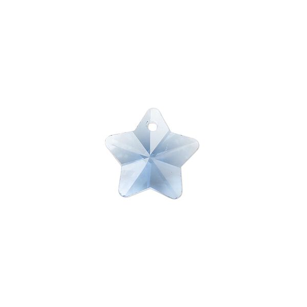 Drop, glass, transparent blue, 13mm star. Sold per pkg of 10. image number 0