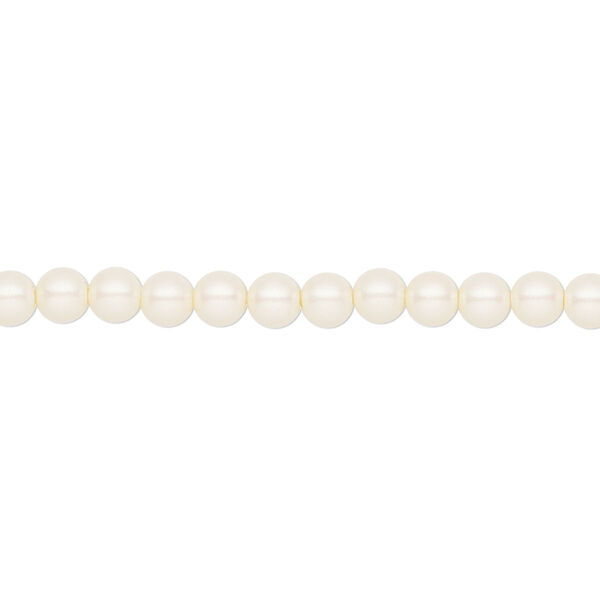Pearl 50pk pearlescent cream, Preciosa Czech crystal 4mm round image number 0