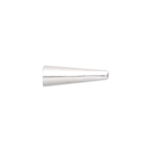 Cone, Hill Tribes, sterling silver, 18x6mm-20x6mm smooth, 5mm inside diameter. Sold per pkg of 4. image number 0