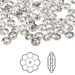 Margarita flower 24pk crystal foil back, Crystal Passions® 6x2mm 3700