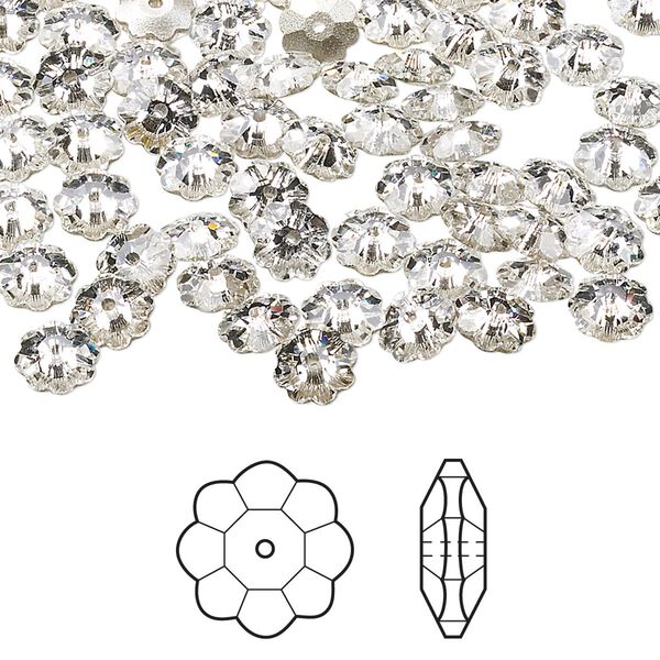 Margarita flower 24pk crystal foil back, Crystal Passions® 6x2mm 3700 image number 0