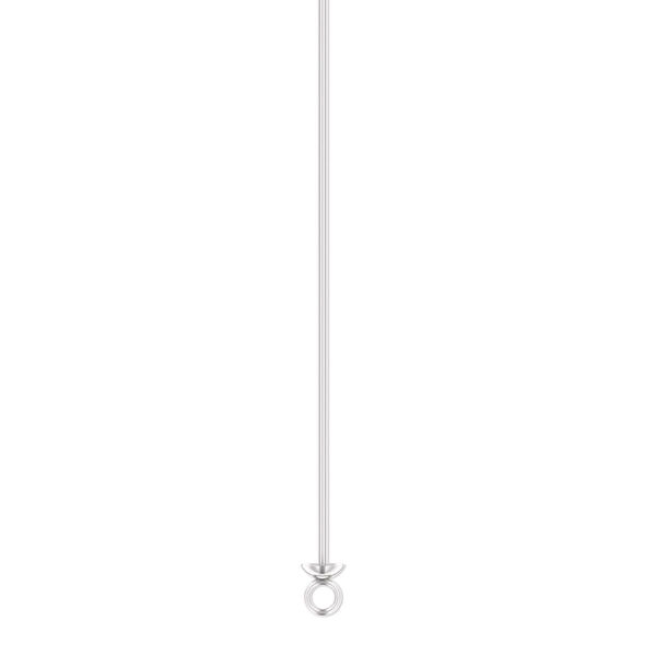 Head pin, sterling silver, 3 inches with cup and ring, 21 gauge. Sold per pkg of 4. image number 0