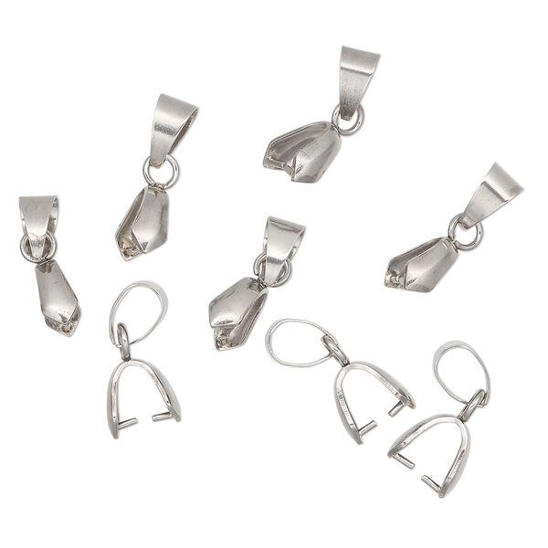 Bail, ice-pick, stainless steel, 18x4mm with 6mm grip length and soldered bail. Sold per pkg of 4. image number 0