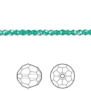 Bead 12pk emerald, Crystal Passions® 3mm round 5000