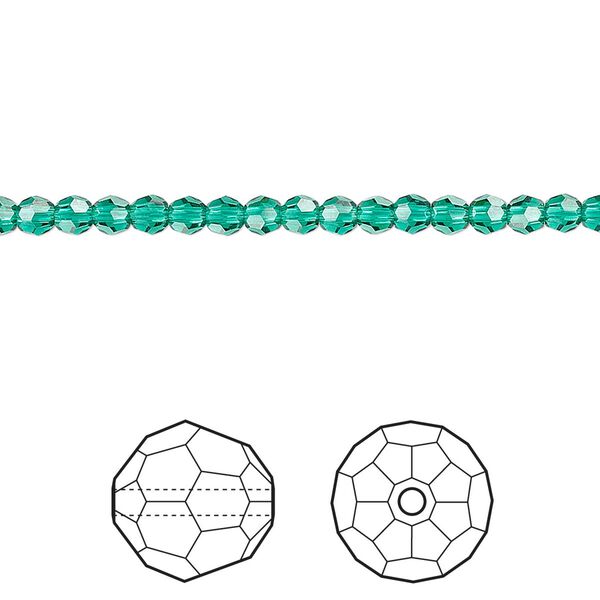Bead 12pk emerald, Crystal Passions® 3mm round 5000 image number 0