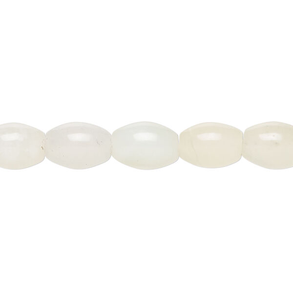 New "jade" 1pkg1, oval bead natural, 15 inch 10x7mm-11x8mm pale image number 0