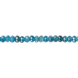 Blue apatite 1pkg1, faceted rondelle bead natural 15.5-16 inch 4x2.5mm-4x2.7mm