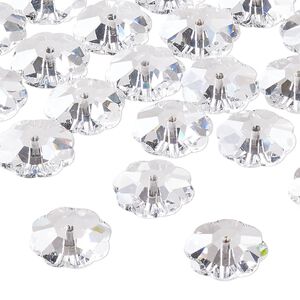 Bead 144pk crystal, Preciosa Czech crystal 12x4mm loch flower