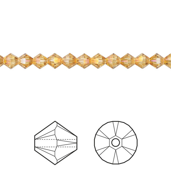 Bead 1pkg144 dark orange (HICT), Crystal Passions® 4mm bicone 5328 image number 0