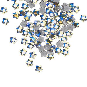 Flat back 720pk crystal AB foil back, Swarovski® hotfix 4mm star flower 2754