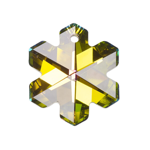 Focal 1pk transparent clear vitrail foil back, Celestial Crystal® 30x27mm snowflake image number 0