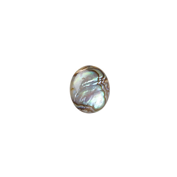 Cabochon, paua shell (coated), 12x10mm calibrated oval, Mohs hardness 3-1/2. Sold per pkg of 6. image number 0