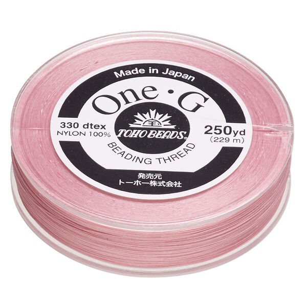 Thread, One-G™, nylon, pkg/250 yards, pink, size 0. image number 0