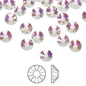 Flat back 288pk crystal AB foil back, Preciosa MAXIMA Czech crystal rhinestone 6.32-6.5mm chaton rose round SS30