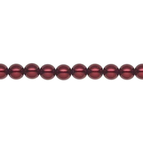 Pearl 50pk bordeaux, Preciosa Czech crystal 5mm round image number 0