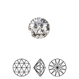 Round stone 2pk crystal foil back, Crystal Passions® 11.8mm rose cut round 1401