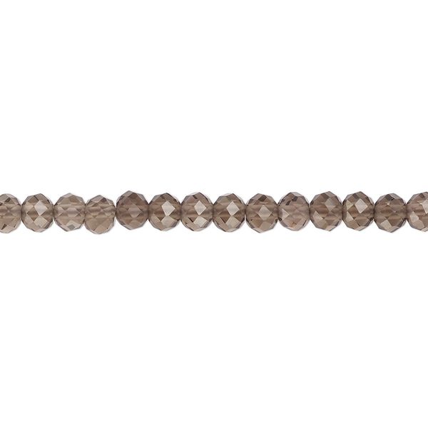 Smoky quartz 1pkg1, faceted round bead 13 inch 3-3.5mm image number 0