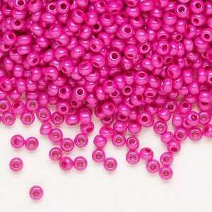 Seed bead, Preciosa Ornela, glass, opaque Terra Intensive magenta, #8 rocaille. Sold per 50-gram pkg.