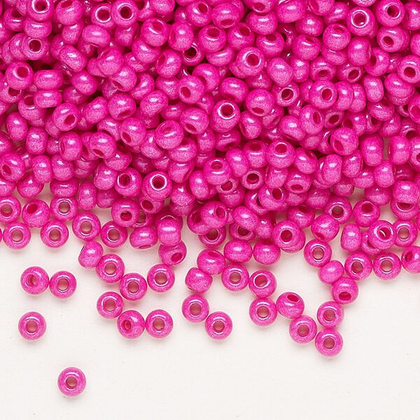 Seed bead, Preciosa Ornela, glass, opaque Terra Intensive magenta, #8 rocaille. Sold per 50-gram pkg. image number 0