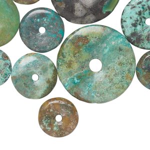 Turquoise 1pkg1, donut component and focal 1/4 lb mix 10-54mm