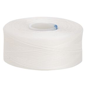 Thread, C-Lon®, nylon, white, size AA. Sold per pkg of (2) 75-yard bobbins.