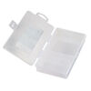 Organizer box, The Beadery®, 1pkg1, plastic, clear, 6-3/8 x 3-5/8 x 1 inches with 2 fixed compartments (2178). image number 0