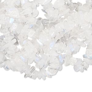 Rainbow moonstone 1pkg1, chip bead natural 34 inch small to medium
