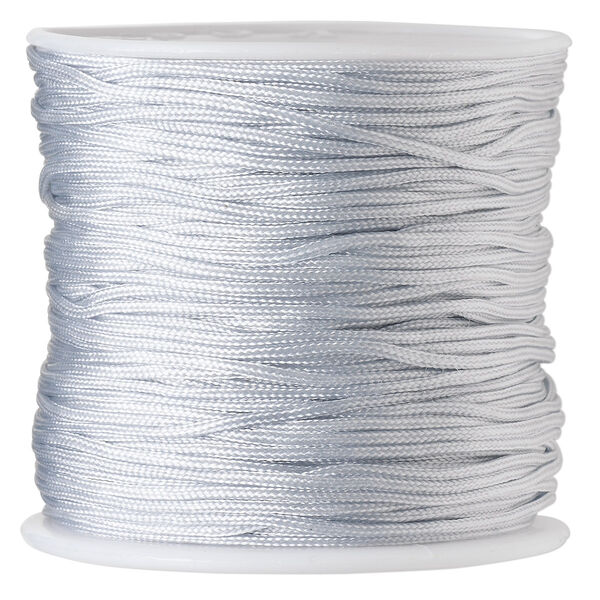Cord, imitation silk, grey, 1mm. Sold per 100-foot spool. image number 0