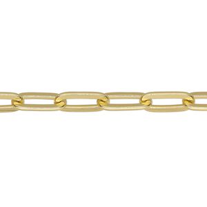 Chain, anodized aluminum, gold, 5.5mm paperclip. Sold per pkg of 25 feet.
