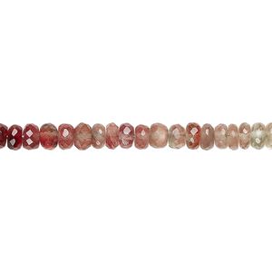 Andesine 1pkg1, hand-cut faceted rondelle bead 8 inch graduated 3x1mm-5x4mm