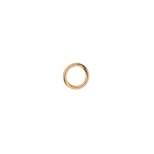 Jump ring, gold-plated brass, 8mm round, 5.4mm inside diameter, 16 gauge. Sold per pkg of 100. image number 0