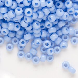 Seed bead, Miyuki, glass, pkg/250g, #6 rocaille, opaque blue agate, (RR-494).