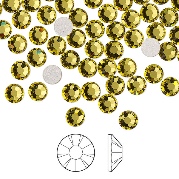 Flat back 144pk acid yellow foil back, Preciosa MAXIMA Czech crystal hotfix rhinestone 4.6-4.8mm chaton rose round SS20 image number 0