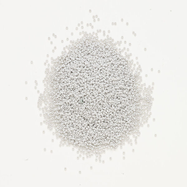 Seed bead, Preciosa Ornela Czech glass, 1pkg50g, 2.0-2.2mm rocaille, opaque matte terra dyed stone dust chalkwhite (06441) image number 1